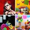 90 Pcs Day of The Dead Decorations Marigold Flower (Multicolor) 11.02"D x 11.02"W x 1.57"H